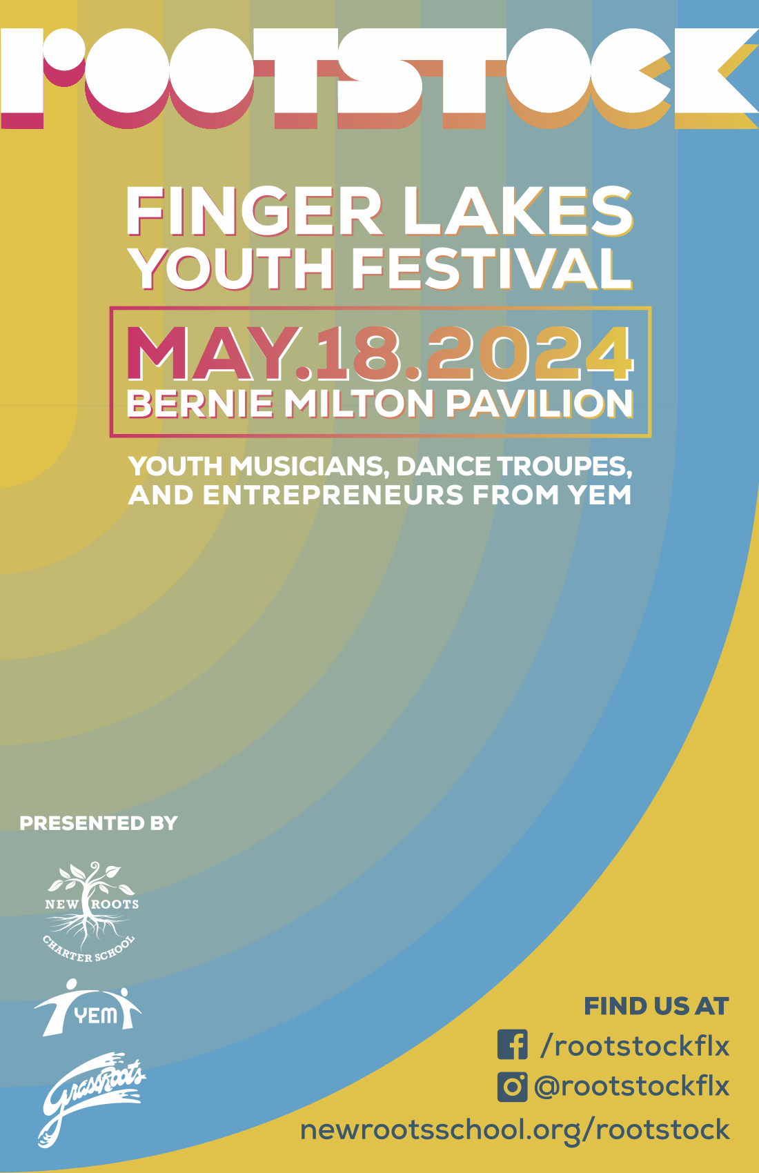 Rootstock Youth Festival at Ithaca Commons May 18, 2024 from 12-6pm